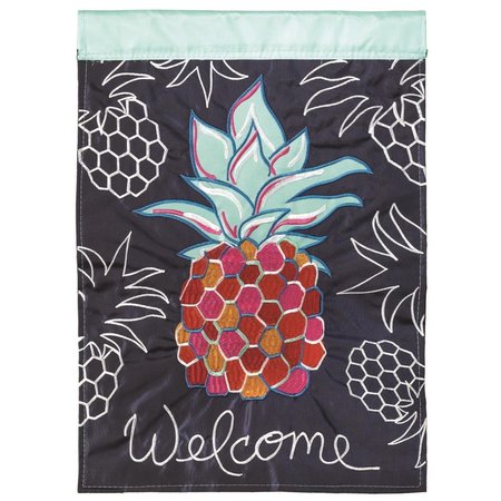 DICKSONS 13 x 18 in Flag Double Applique Whimsy Pineapple Polyester Garden M011091